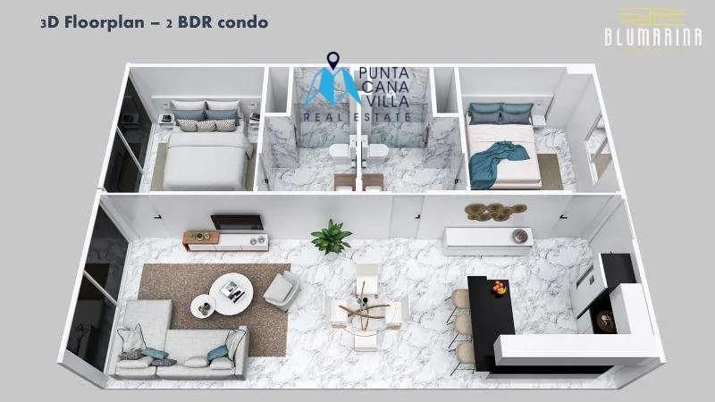Blumarina Suites y Plaza: Lujosos Apartamentos de 1 y 2 Dormitorios en Los Corales, Punta Cana