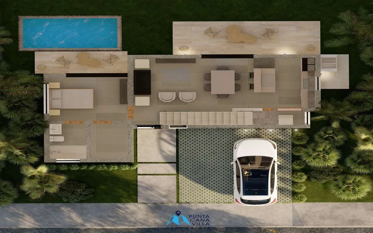 Acogedora Villa De Tres Habitaciones En Venta En Bávaro, Punta Cana Dentro De Comunidad Cerrada