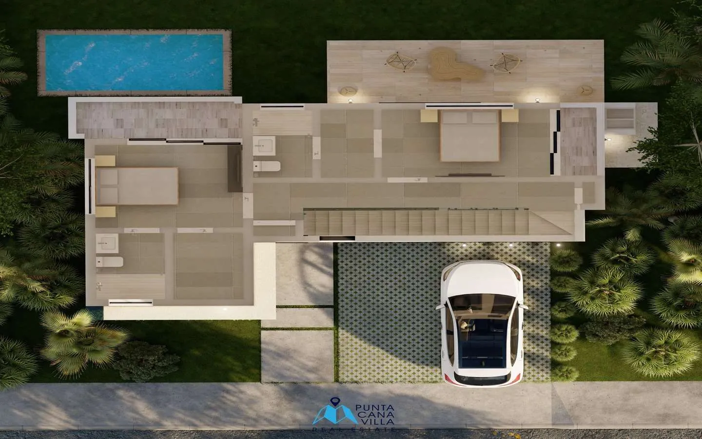 Acogedora Villa De Tres Habitaciones En Venta En Bávaro, Punta Cana Dentro De Comunidad Cerrada