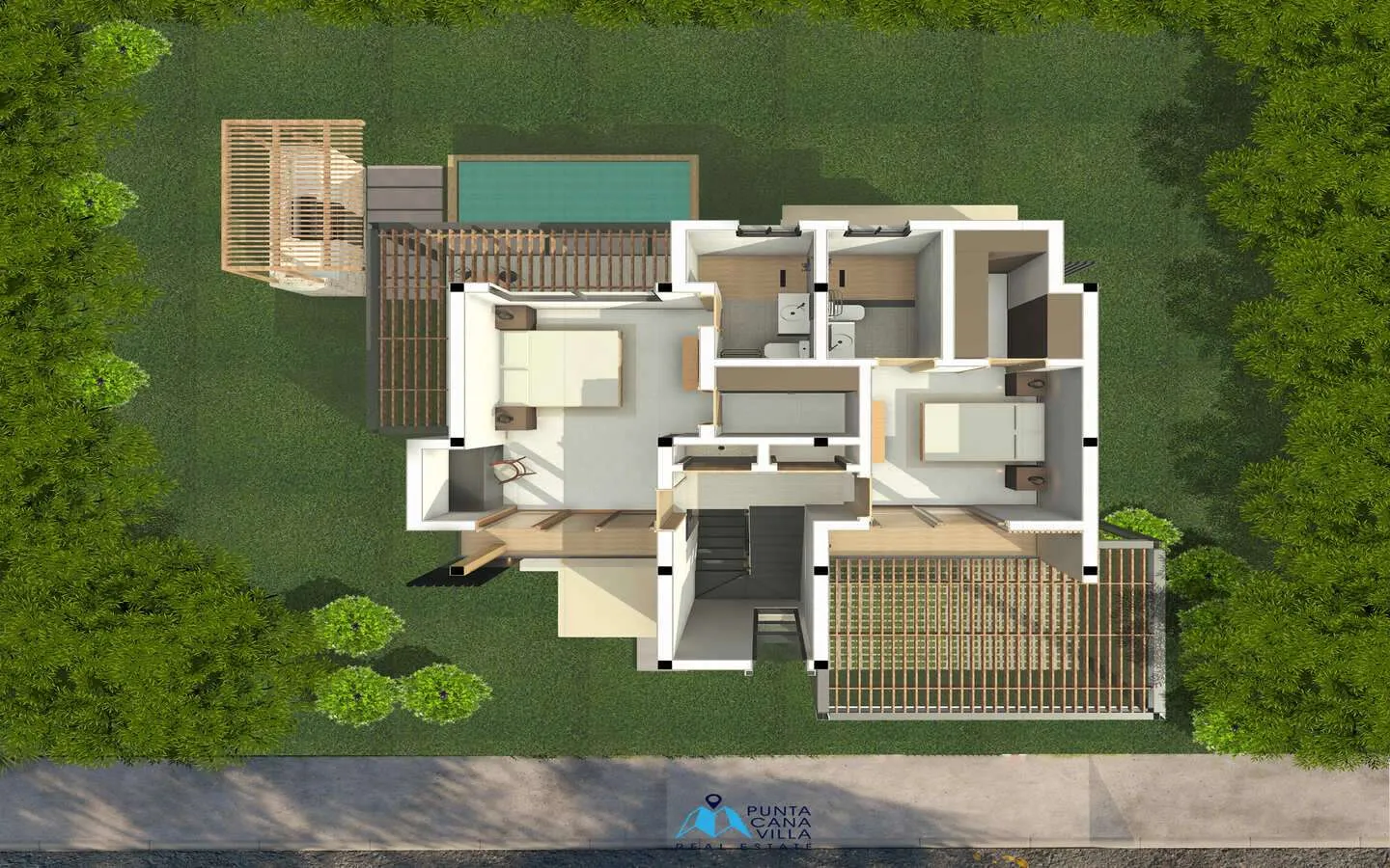 Preciosa Villa dúplex de tres habitaciones en venta en Bávaro, Punta Cana cerca del centro