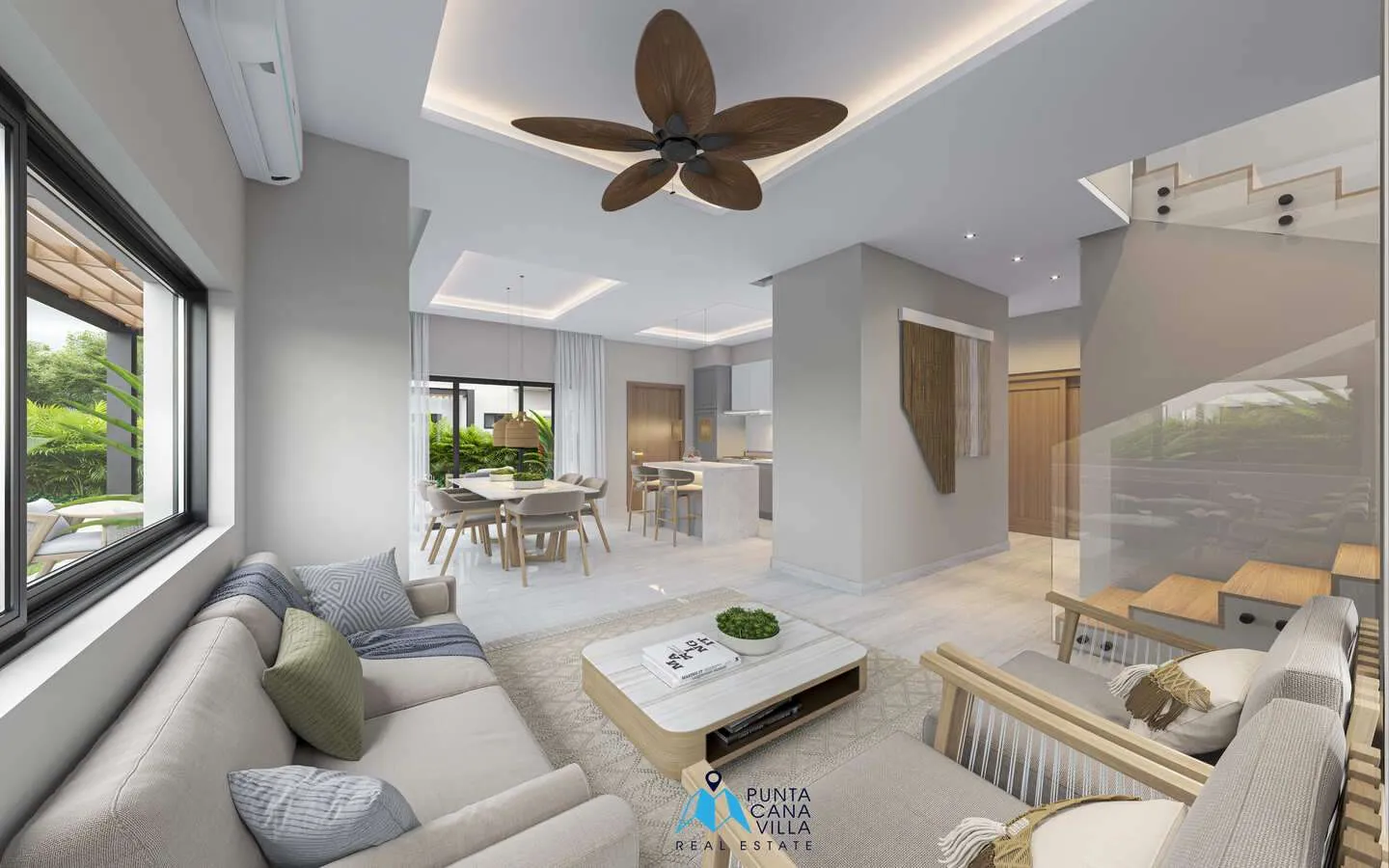 Preciosa Villa dúplex de tres habitaciones en venta en Bávaro, Punta Cana cerca del centro