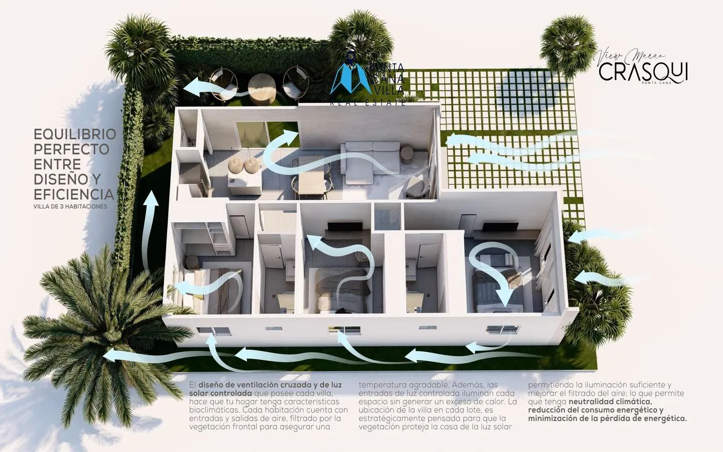 Luxueuse maison de trois chambres à vendre à Macao, Punta Cana