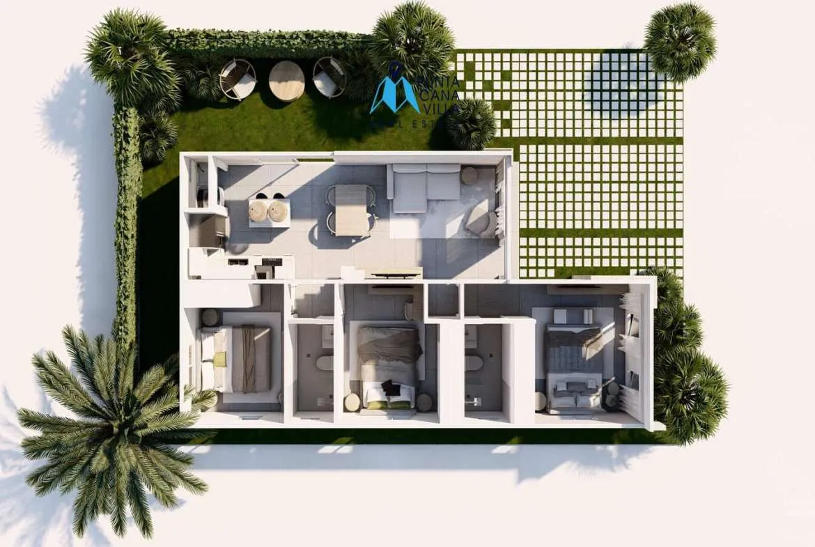 Luxurious three bedroom villa for sale in Macao, Punta Cana, View Macao Crasqui ()