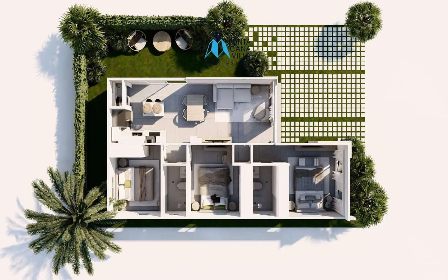 Luxueuse maison de trois chambres à vendre à Macao, Punta Cana