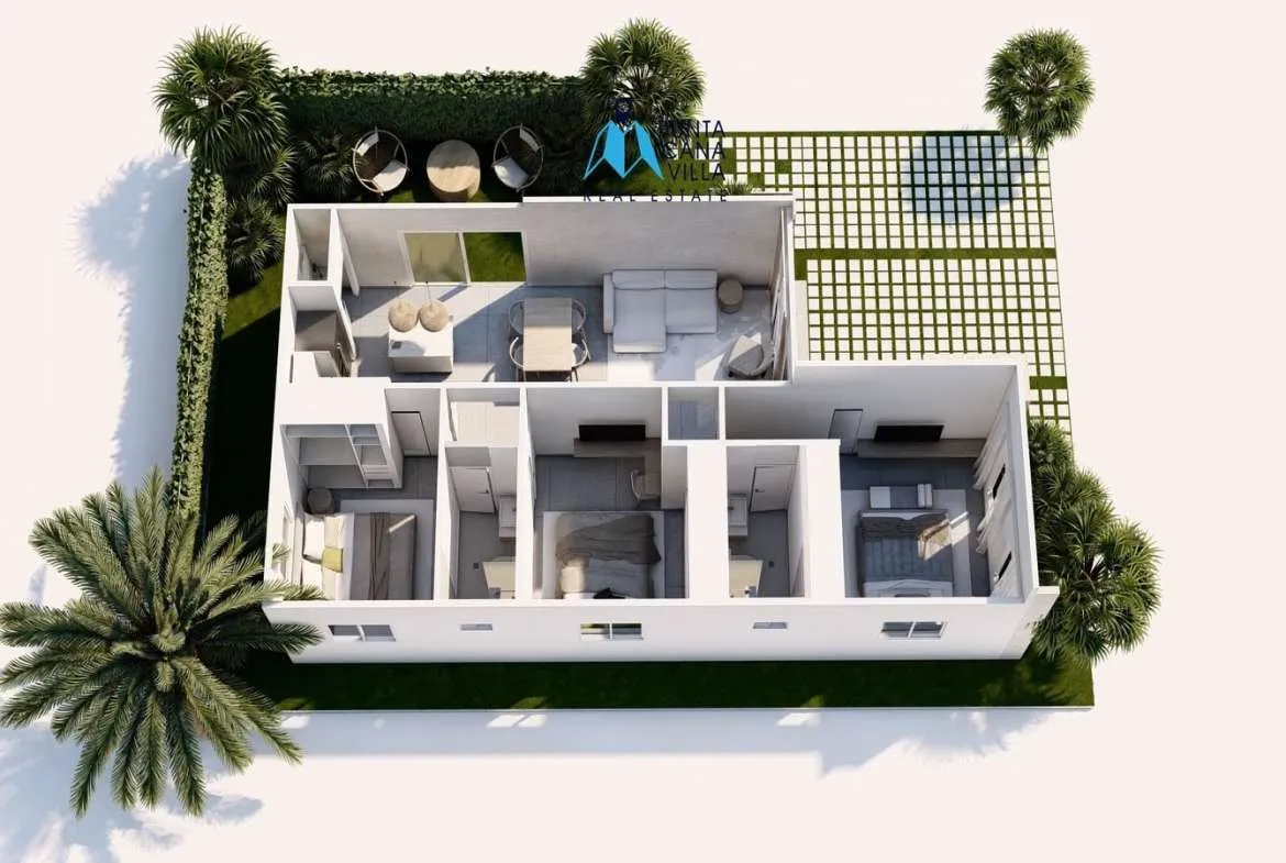 Luxurious three bedroom villa for sale in Macao, Punta Cana, View Macao Crasqui ()
