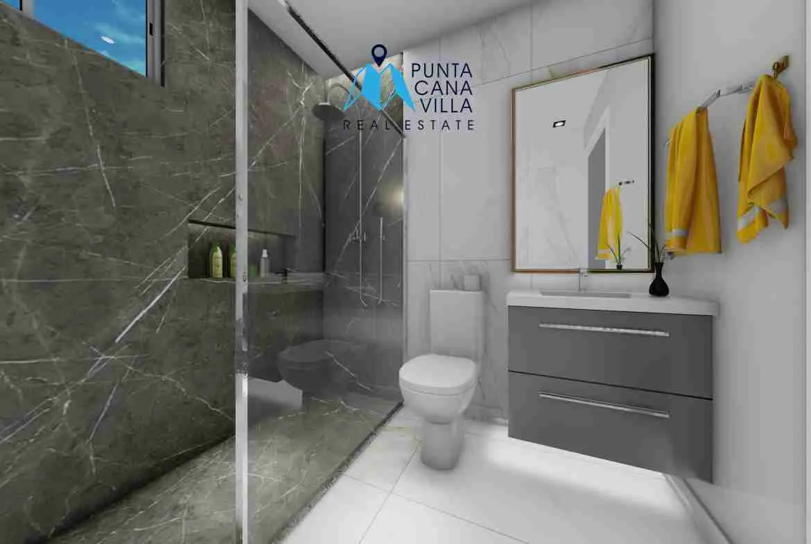 palmeras resipal punta cana villa for sale two bedroomsBAÑO SECUNDARIO