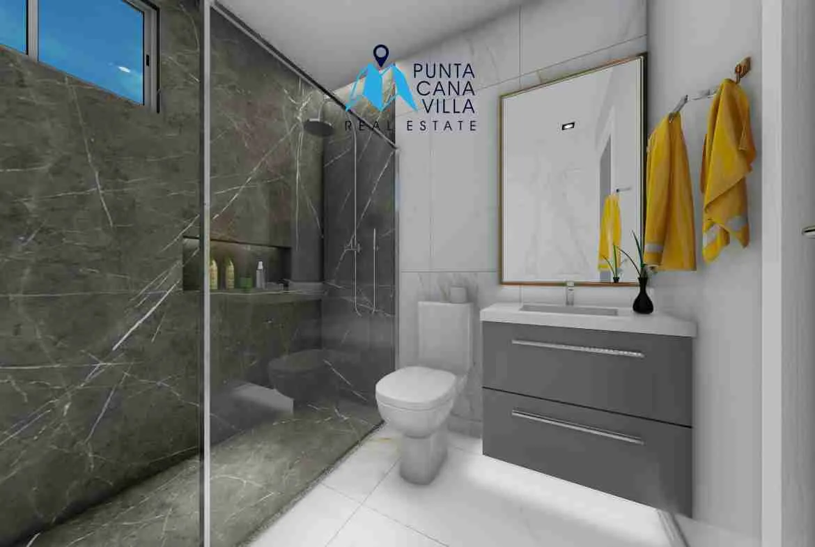 palmeras resipal punta cana villa for sale two bedroomsBAÑO SECUNDARIO