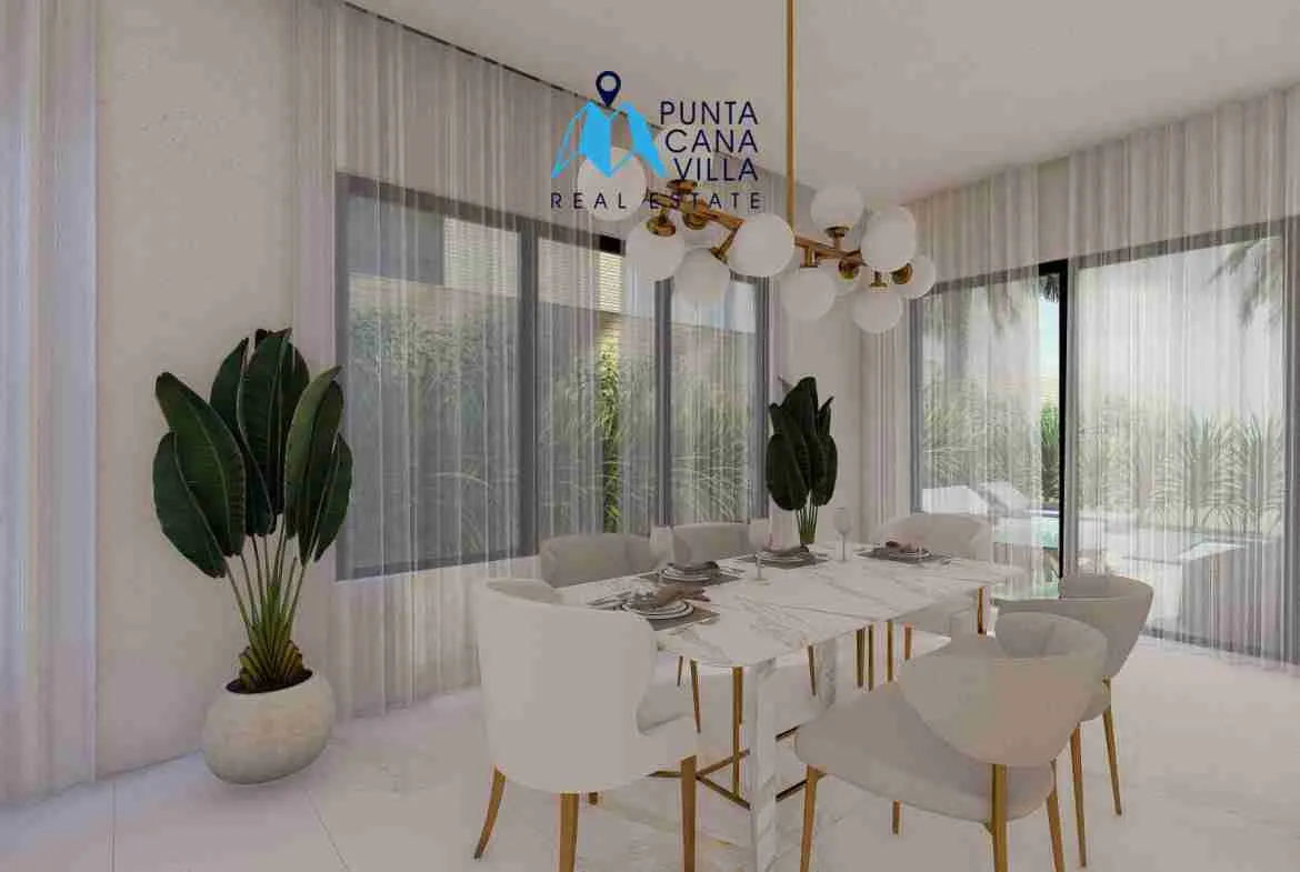 palmeras resipal punta cana villa for sale two bedroomsCOMEDOR