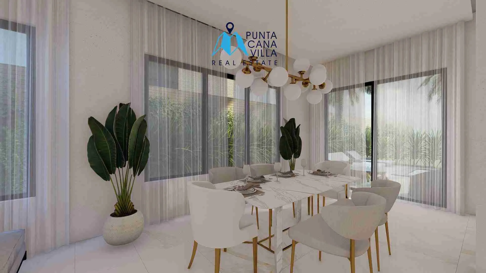 palmeras resipal punta cana villa for sale two bedroomsCOMEDOR