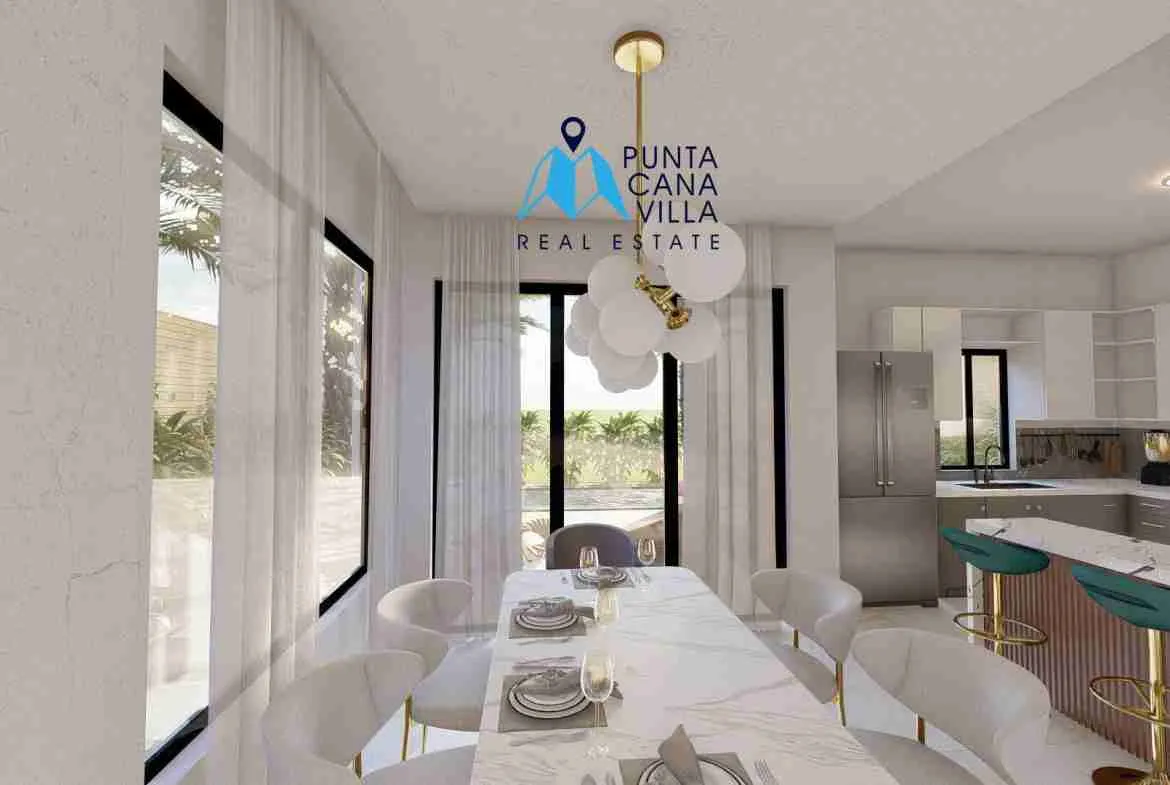 palmeras resipal punta cana villa for sale two bedroomsCOMEDOR