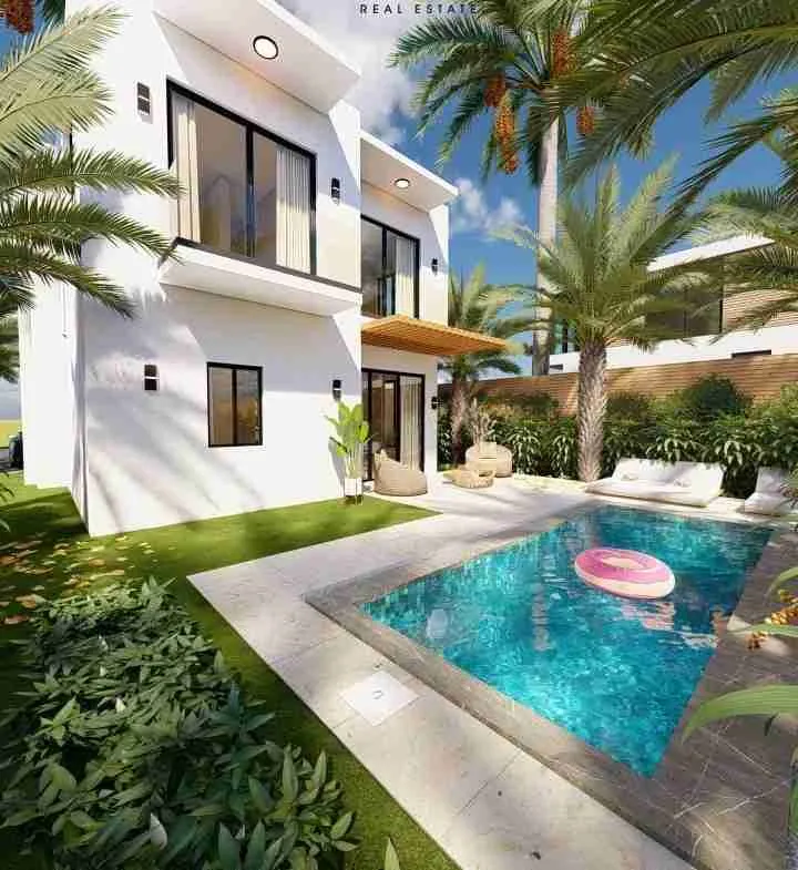 palmeras resipal punta cana villa for sale two bedroomsPATIO PISCINA