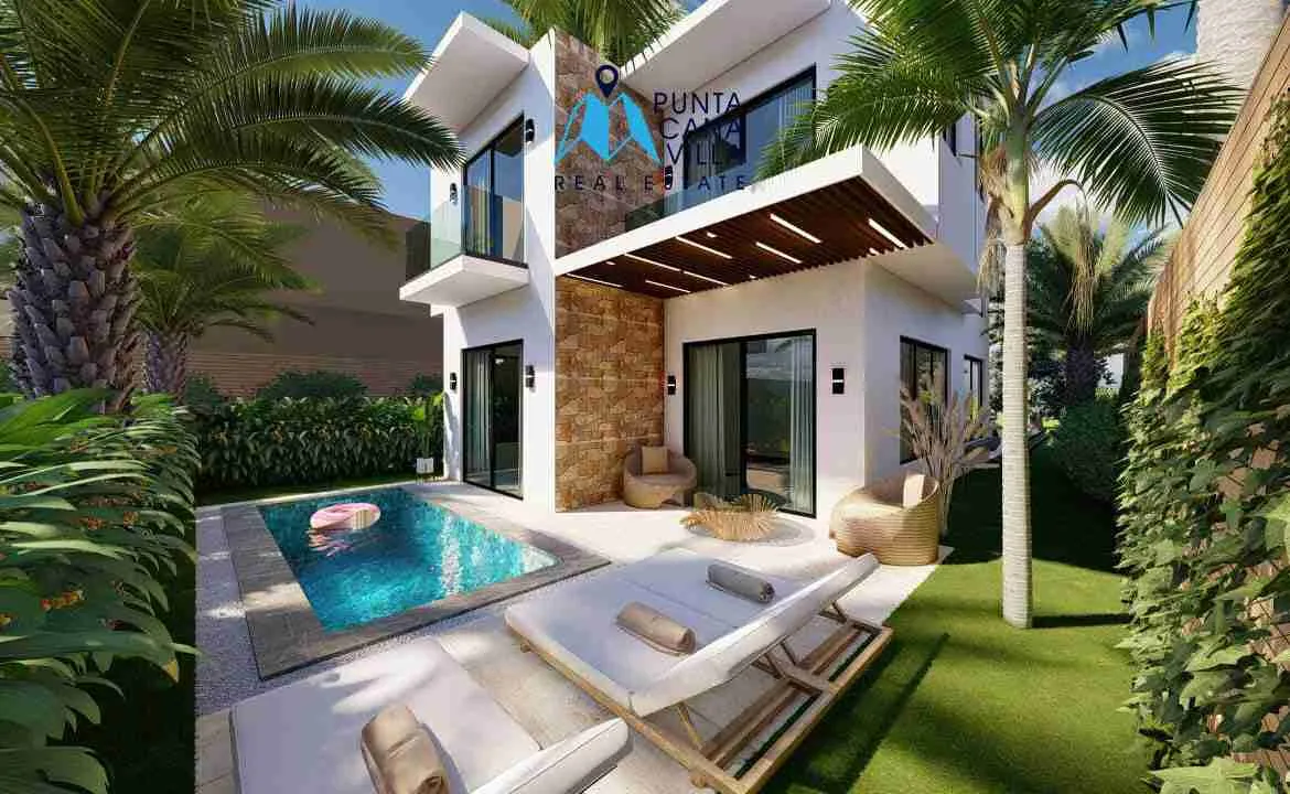 palmeras resipal punta cana villa for sale two bedroomsPISCINA PATIO