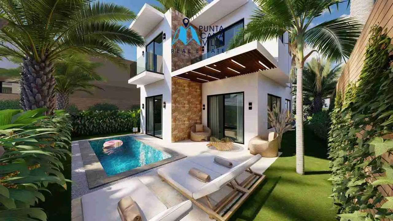 palmeras resipal punta cana villa for sale two bedroomsPISCINA PATIO