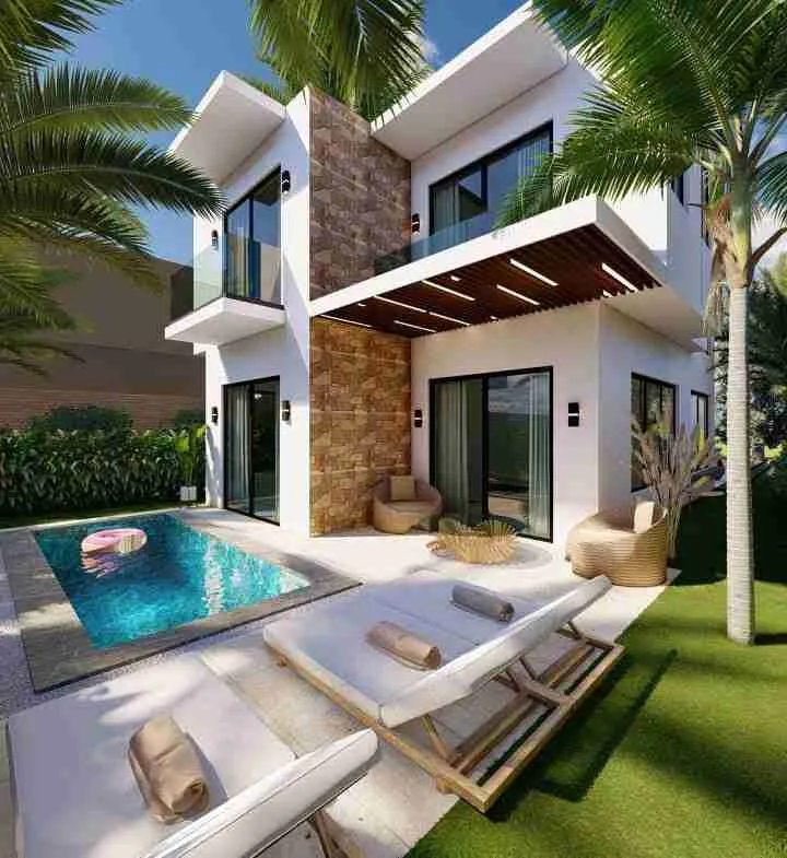palmeras resipal punta cana villa for sale two bedroomsPISCINA PATIO