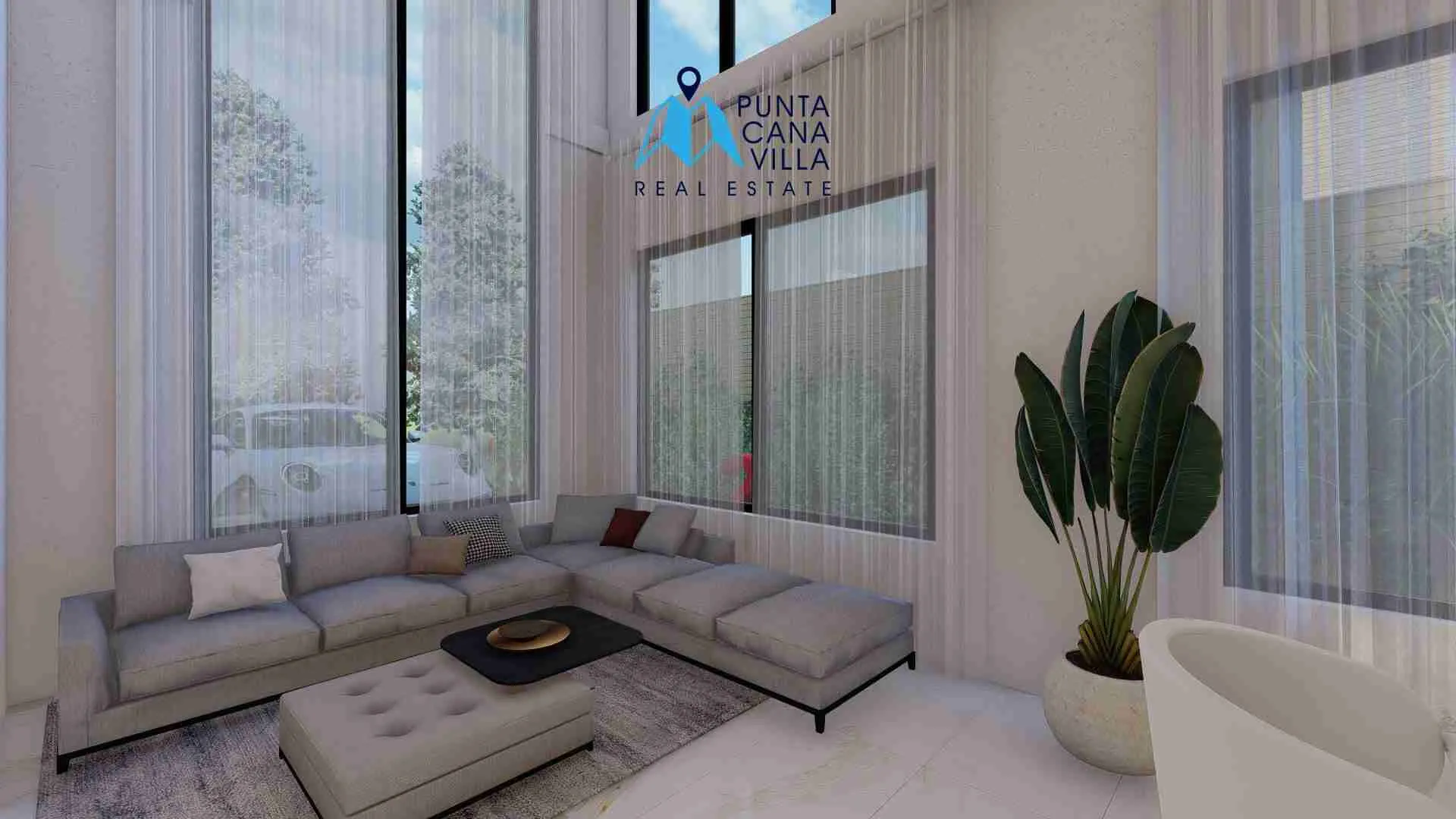 palmeras resipal punta cana villa for sale two bedroomsSALA