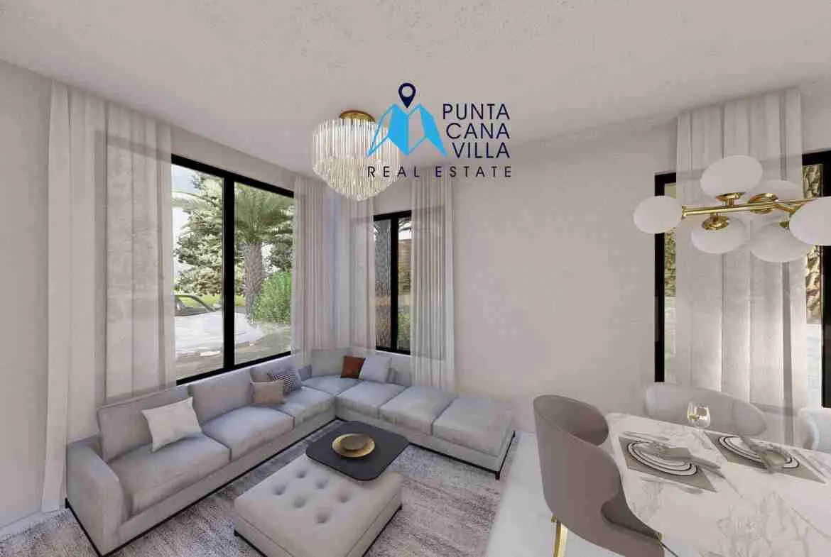 palmeras resipal punta cana villa for sale two bedroomsSALA