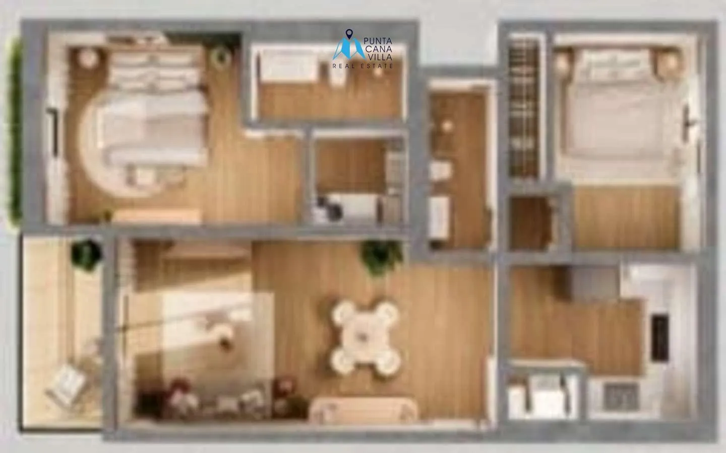 Atractivo Apartamento de dos dormitorios en venta en Bávaro, Punta Cana, con acceso al club de playa