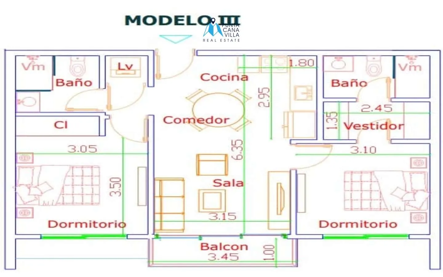 Magnifique condo de deux chambres à vendre à Vista Cana, Punta Cana