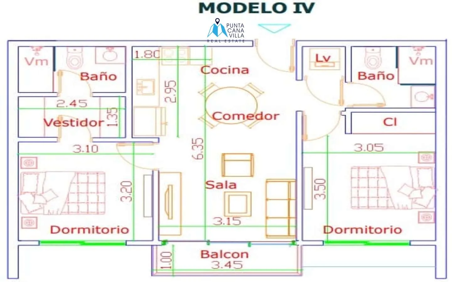Magnifique condo de deux chambres à vendre à Vista Cana, Punta Cana