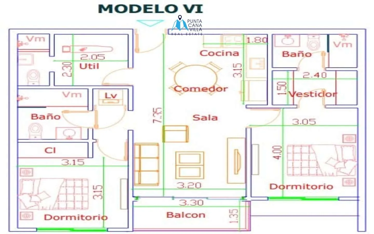 Magnifique condo de deux chambres à vendre à Vista Cana, Punta Cana
