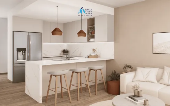 Precioso Apartamento de Tres Dormitorios En Venta En Bavaro, Punta Cana Con Acceso Al Club De Playa
