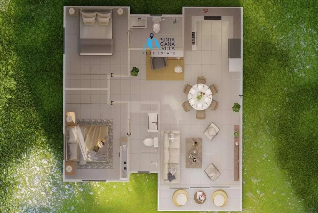 Adorable Two Bedroom Condo For Sale In Bavaro, Punta Cana With BBQ Area, Colinas de Punta Cana ()