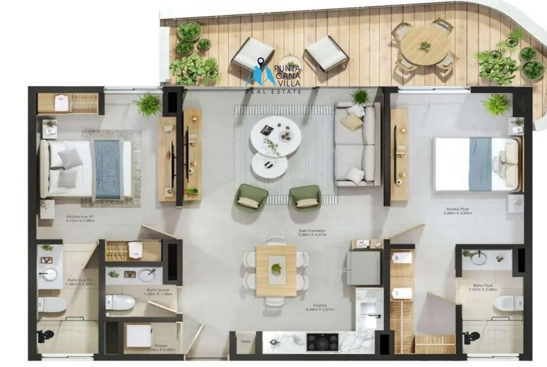 Attractive Two Bedroom Condo For Sale In Punta Cana ()