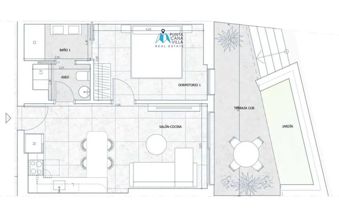 Cabeza de Toro, Un Dormitorio Apartamento En Venta En Punta Cana