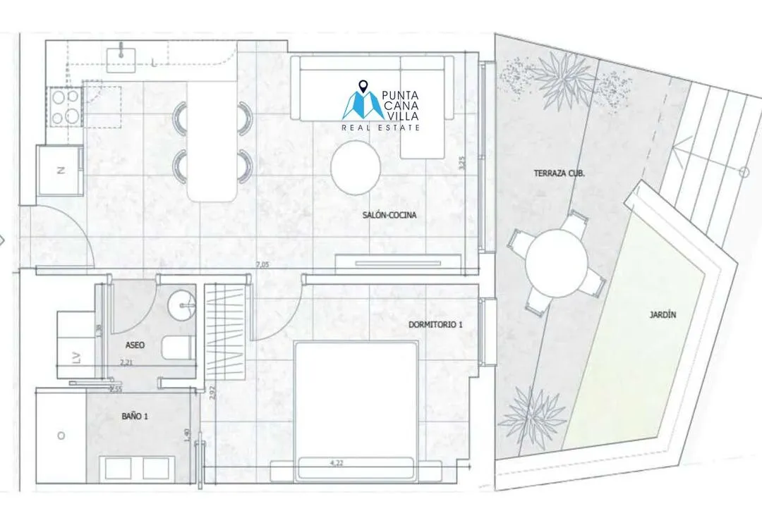 Cabeza de Toro, One Bedroom Condo For Sale In Punta Cana, Moon Garden ()