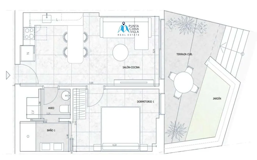 Cabeza de Toro, Un Dormitorio Apartamento En Venta En Punta Cana