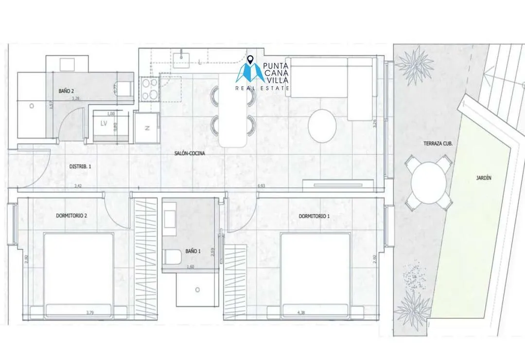Cabeza de Toro, Two Bedroom Condo For Sale In Punta Cana, Moon Garden ()