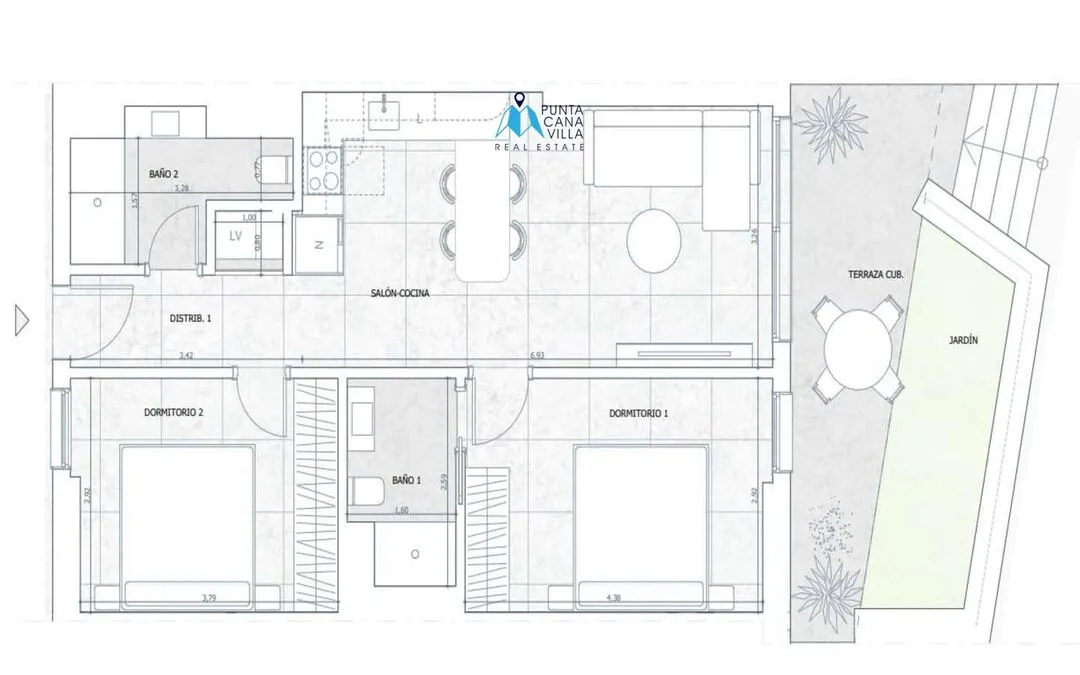 Cabeza de Toro, Dos Dormitorios Apartamento En Venta En Punta Cana