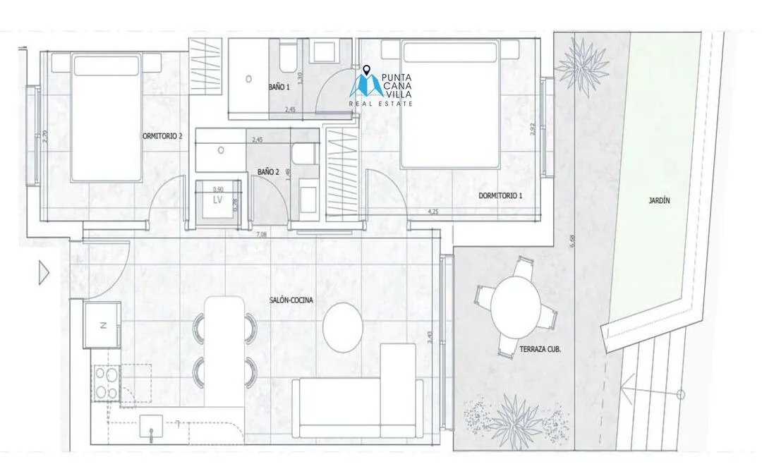 Cabeza de Toro, Dos Dormitorios Apartamento En Venta En Punta Cana
