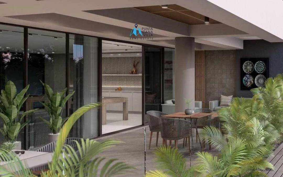 Se Vende Encantador Apartamento De Tres Habitaciones En Cuidad Las Canas, Cap Cana Con Gimnasio