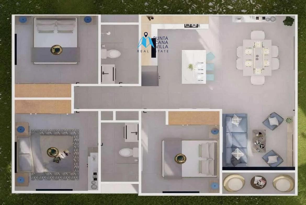 Comfortable Three Bedroom Condo For Sale In Bavaro, Punta Cana With Gym, Colinas de Punta Cana ()