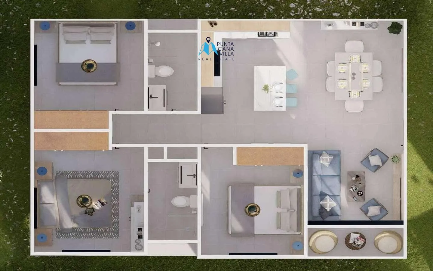 Colinas de Punta Cana : Spacieux condo de trois chambres à vendre à Bávaro avec gymnase, piscines et commodités familiales
