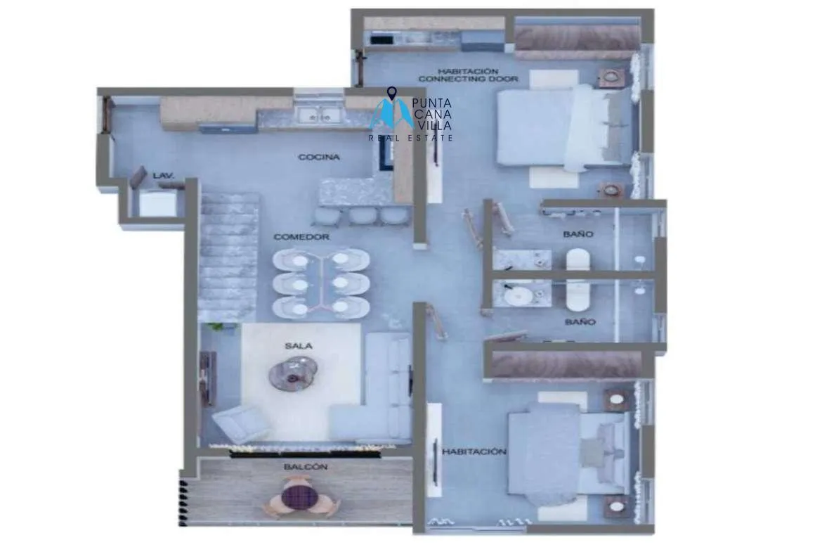 El Cortesito, Two Bedroom Penthouse For Sale In Bavaro, Punta Cana, Palm Beach Bavaro ()