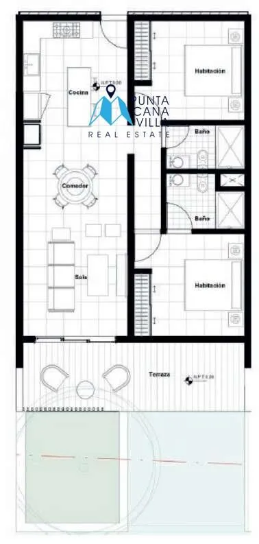 Elegante Apartamento de dos dormitorios en venta en Bávaro, Punta Cana