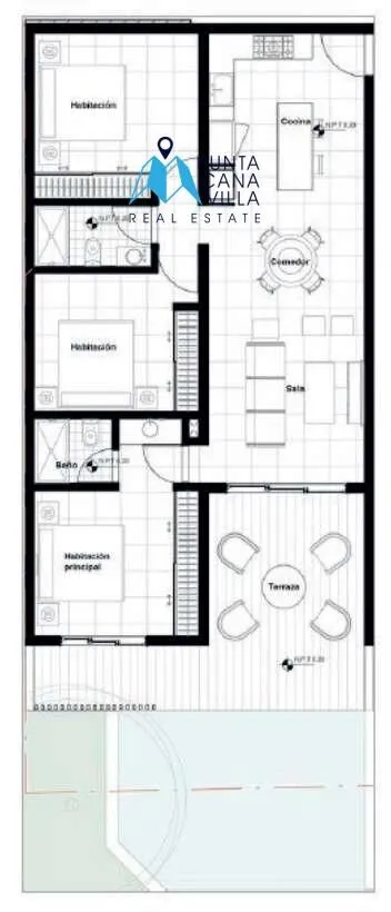 Acogedora casa de tres dormitorios Apartamento En venta en Bávaro, Punta Cana