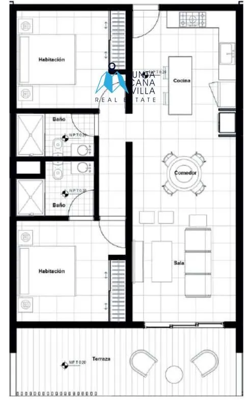 Elegante Apartamento de dos dormitorios en venta en Bávaro, Punta Cana