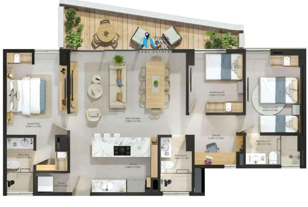Spacious Three Bedroom Condo For Sale In Punta Cana ()