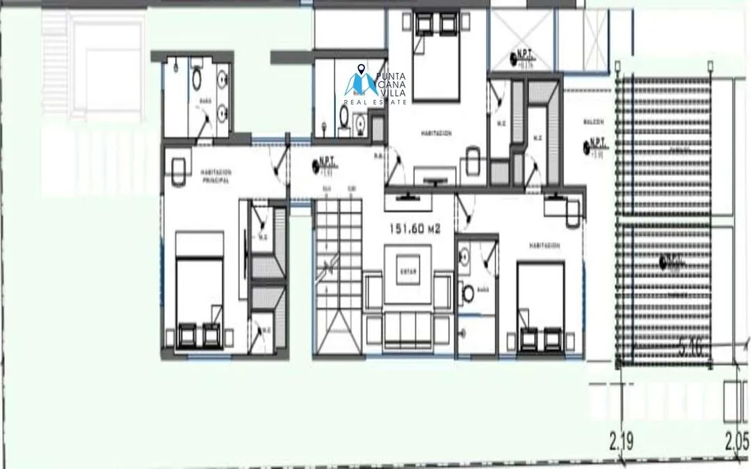 Floor Plans, Three Bedroom Villa For Sale In Las Canas, Cap Cana 