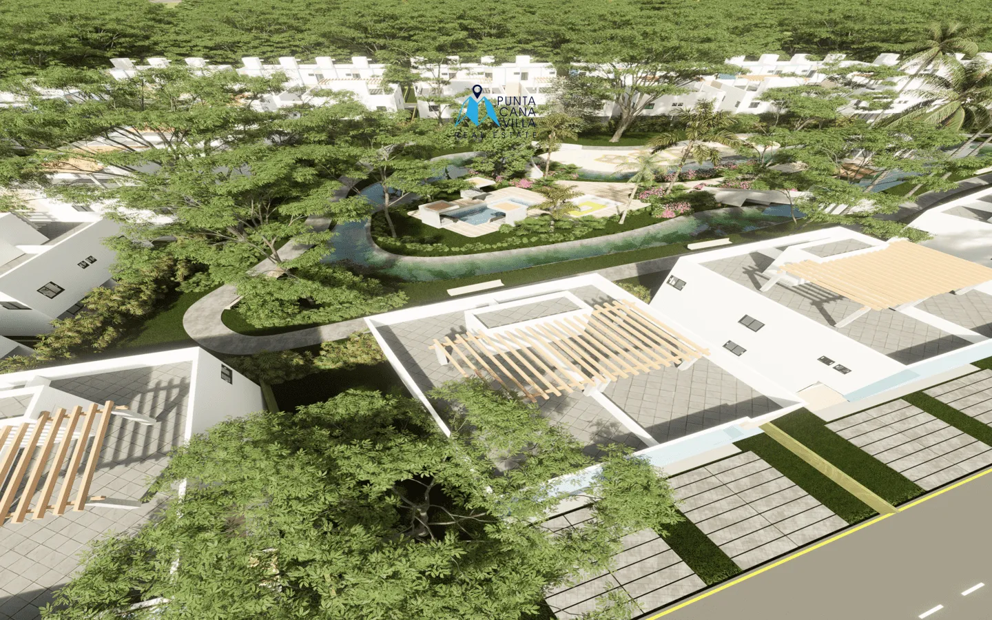 Green Life Lakes: Bávaro, casa duplex de dos habitaciones en venta en Punta Cana