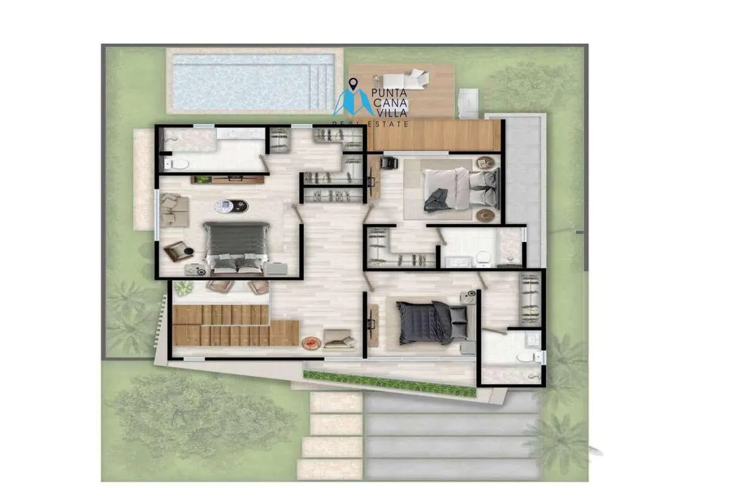 Downtown Punta Cana, Three Bedroom Individual Villas For Sale In Punta Cana, The Garden ()