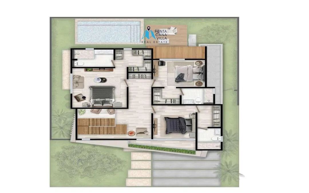 Downtown Punta Cana, Three Bedroom Individual Villas For Sale In Punta Cana, The Garden ()