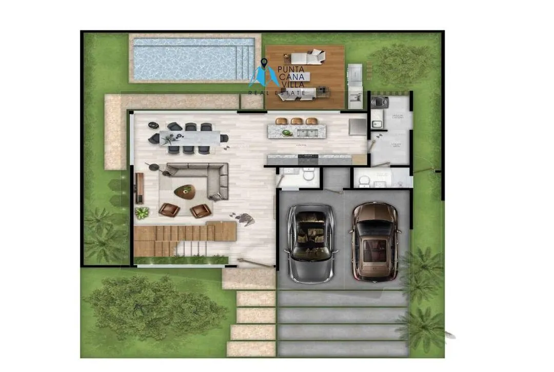 Downtown Punta Cana, Three Bedroom Individual Villas For Sale In Punta Cana, The Garden ()