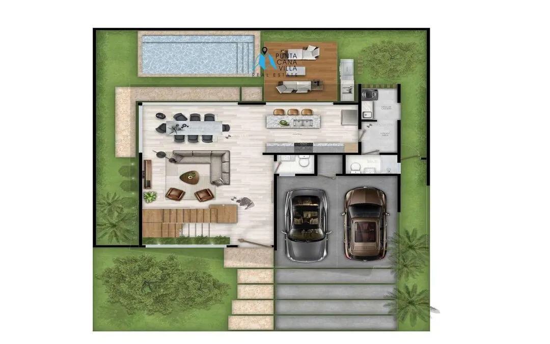 Downtown Punta Cana, Three Bedroom Individual Villas For Sale In Punta Cana, The Garden ()