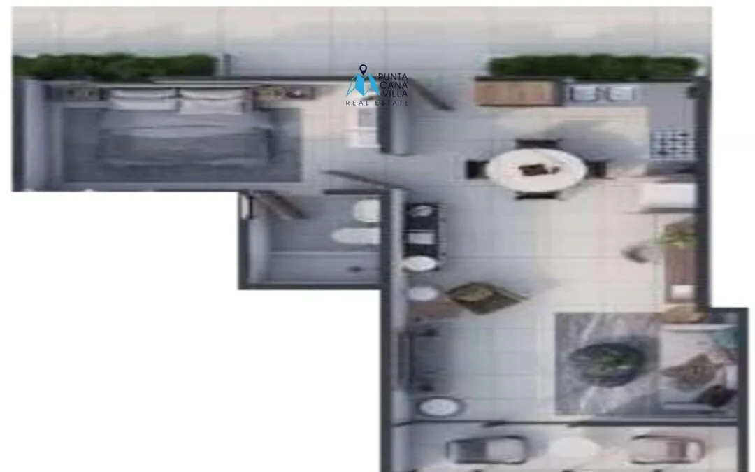 Veron-Punta Cana, Appartement-terrasse d’une chambre à vendre à Bavaro,