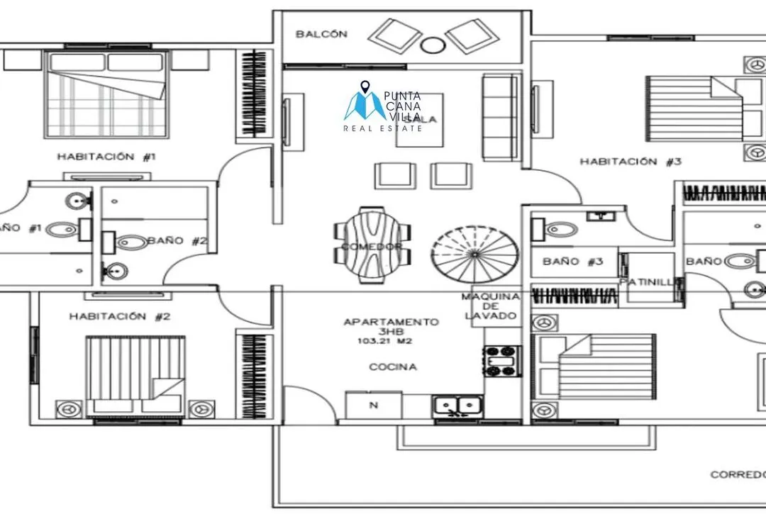Veron, Three Bedroom Penthouse For Sale In Bavaro, Punta Cana, Vida Azul Punta Cana ()