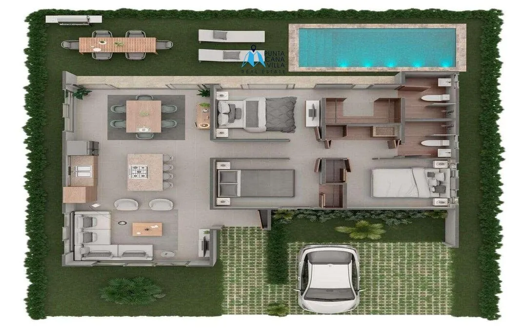 Residencia Alto Mar: Elegante Villa de 3 habitaciones en venta en Bávaro, Punta Cana